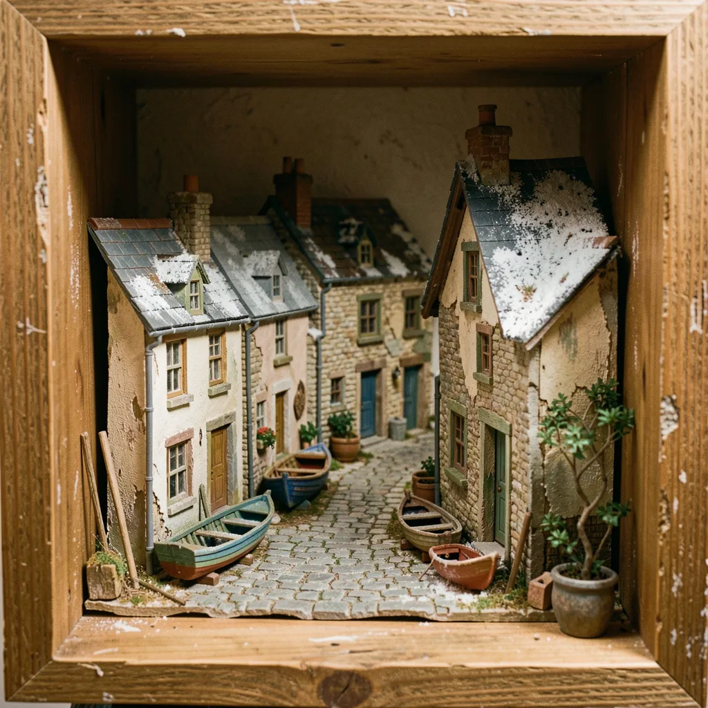 Miniatyr diorama med djup perspektiv